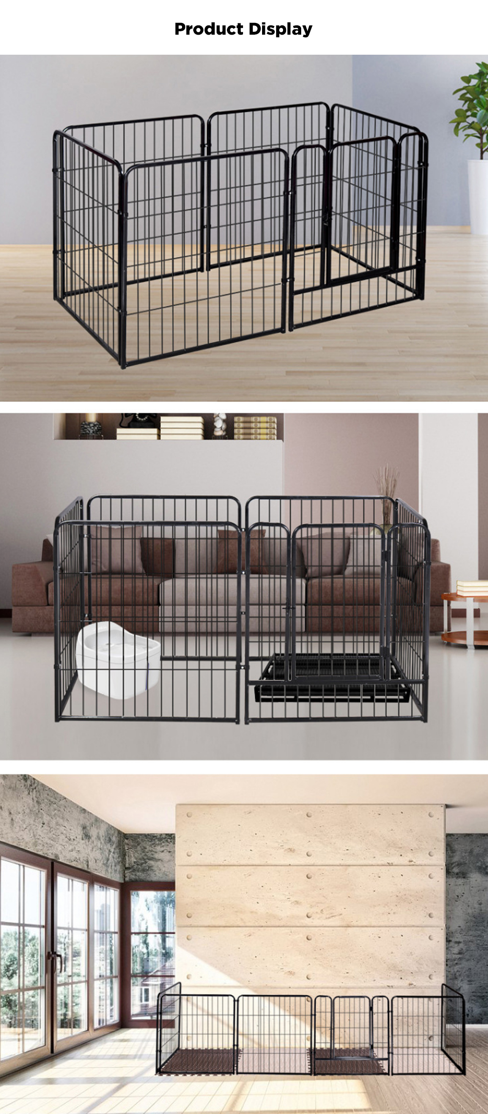 Foldable-Pet-Dog-Playpen-Tent-Crate-Room-Puppy-Exercise-Cat-Cage-Waterproof-Outdoor-Single-Door-Mesh-1703627-2