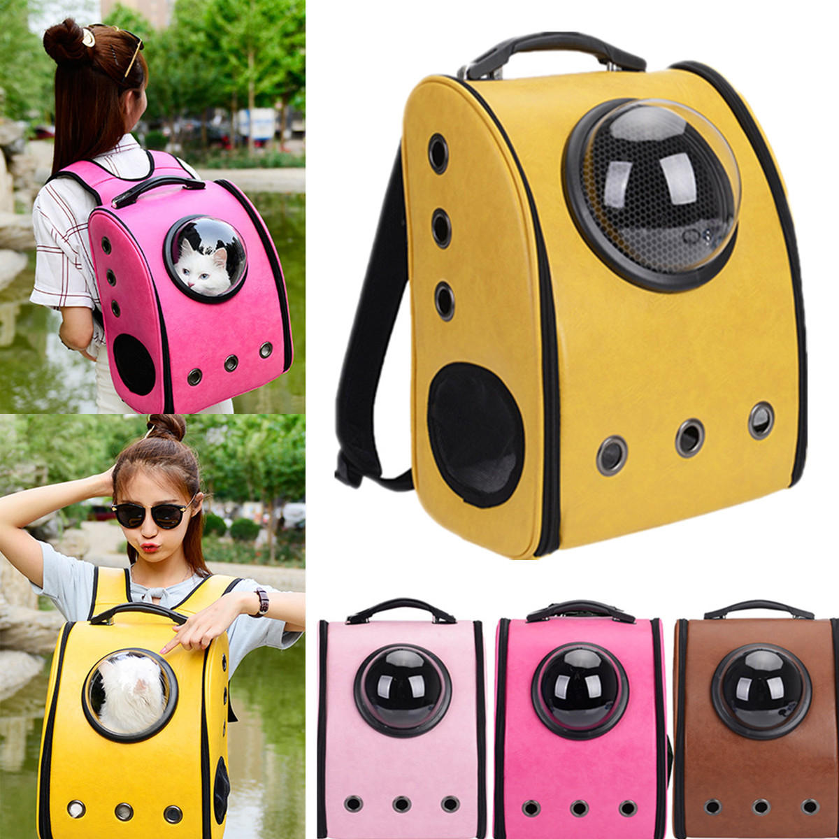Pet-Astronaut-Capsule-Backpack-Portable-Outdoor-Pet-Bag-Breathable-Cat-Dog-Backpack-1521332-1