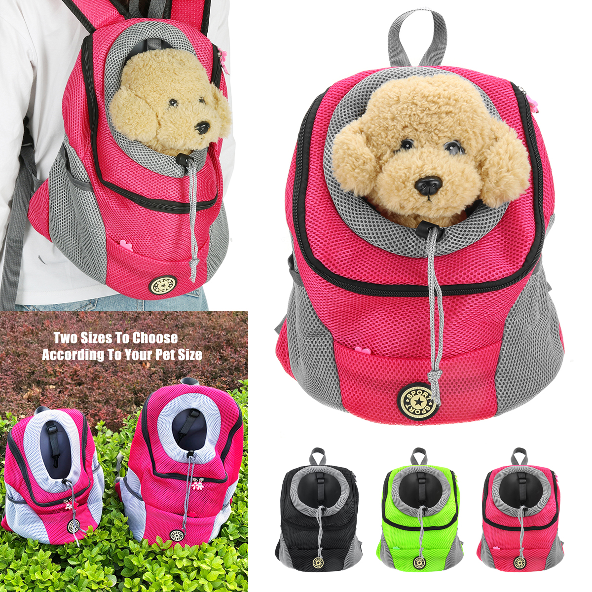 Pet-Dog-Shoulder-Bag-Small-Dog-Travel-Mesh-Backpack-Breathable-Portable-Outbound-Travel-Pet-Bag-1866027-1