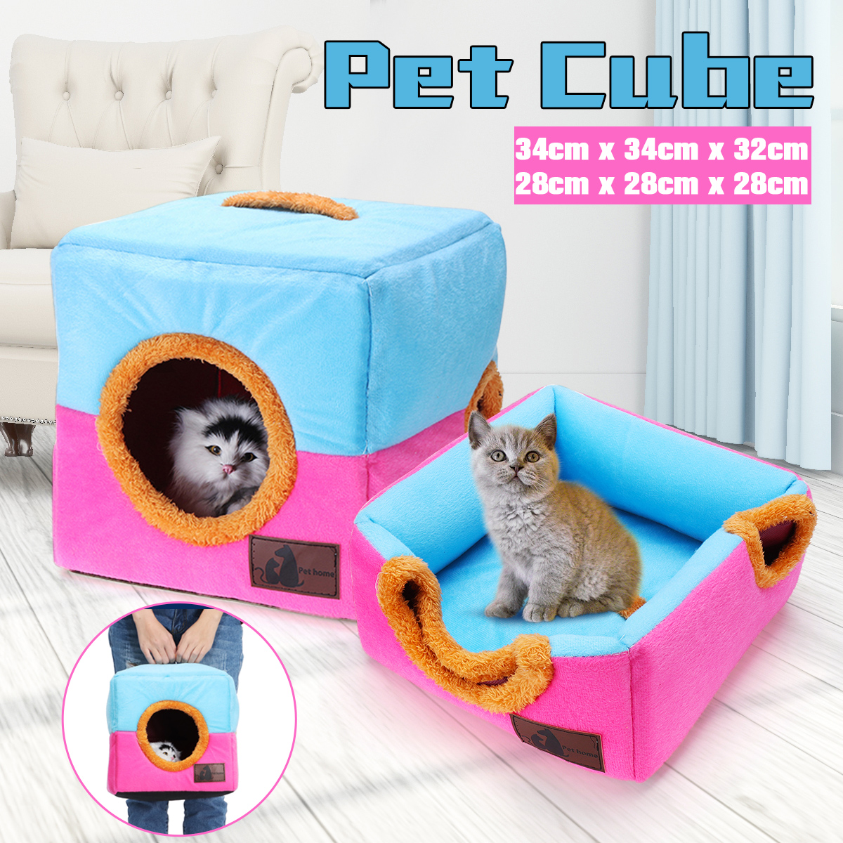 Soft-Cosy-Igloo-Cave-Warm-Pet-Bed-Dog--Puppy--Cat--Kitten-Cube-House-Pet-Bed-1406376-2