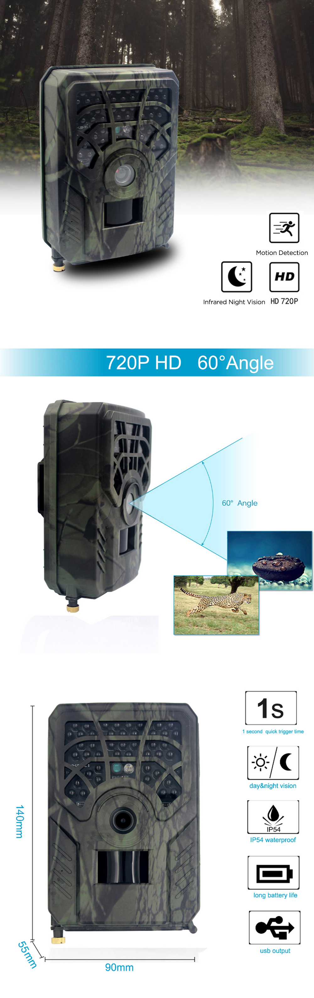ZANLURE-PR300C-1280x720P-HD-Hunting-Camera-Waterproof-Animal-Trail-Camera-Infrared-Camera-Heat-Sensi-1780275-2