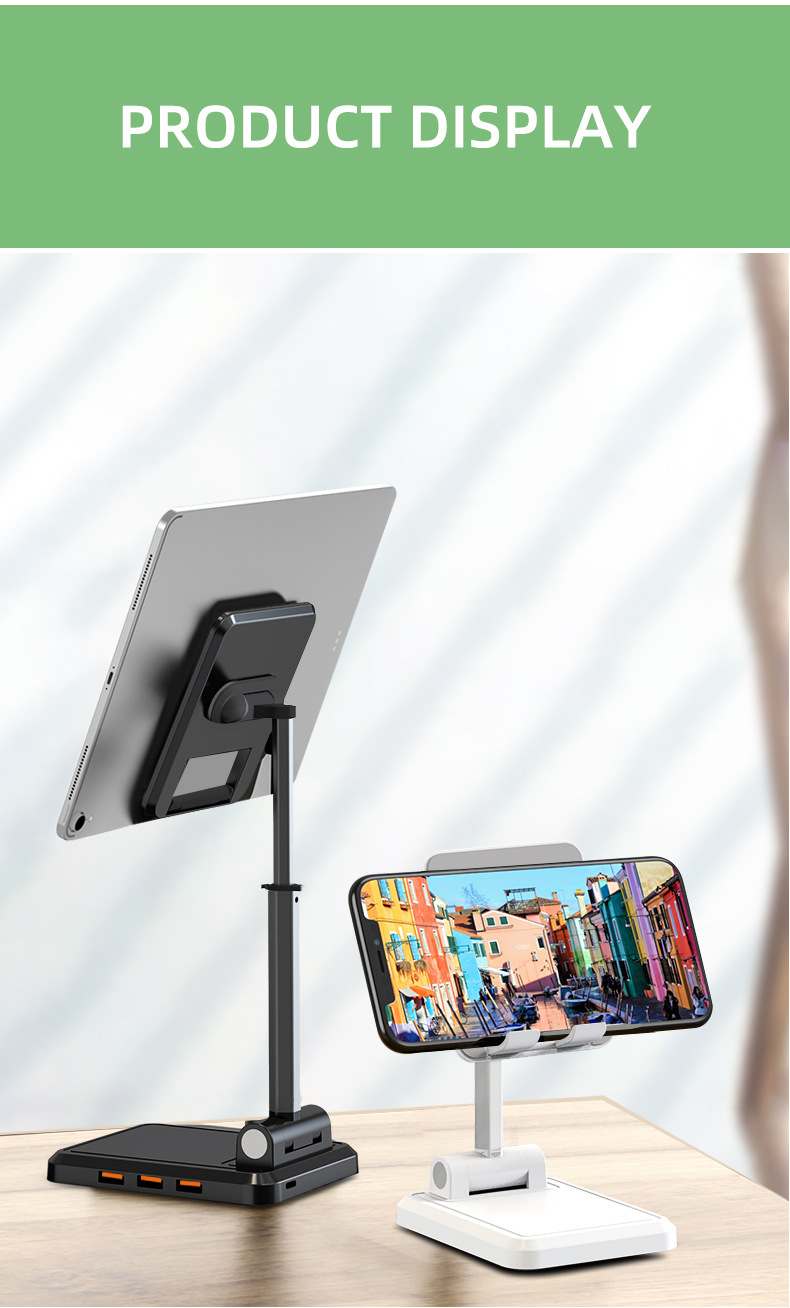 IPAKY-Desktop-3-Port-USB-Charger-Foldable-Height-Adjustable-Phone-Holder-Tablet-Stand-For-40-129-Inc-1719831-16
