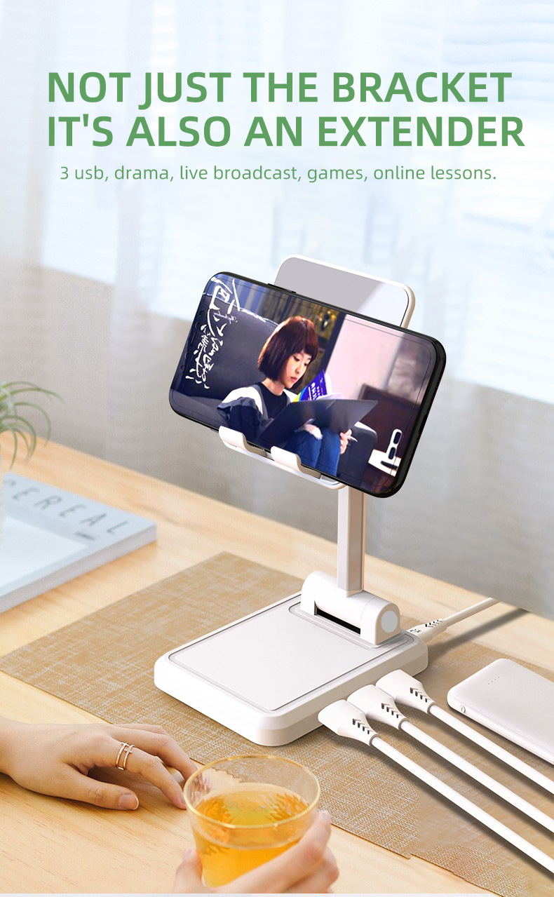 IPAKY-Desktop-3-Port-USB-Charger-Foldable-Height-Adjustable-Phone-Holder-Tablet-Stand-For-40-129-Inc-1719831-8