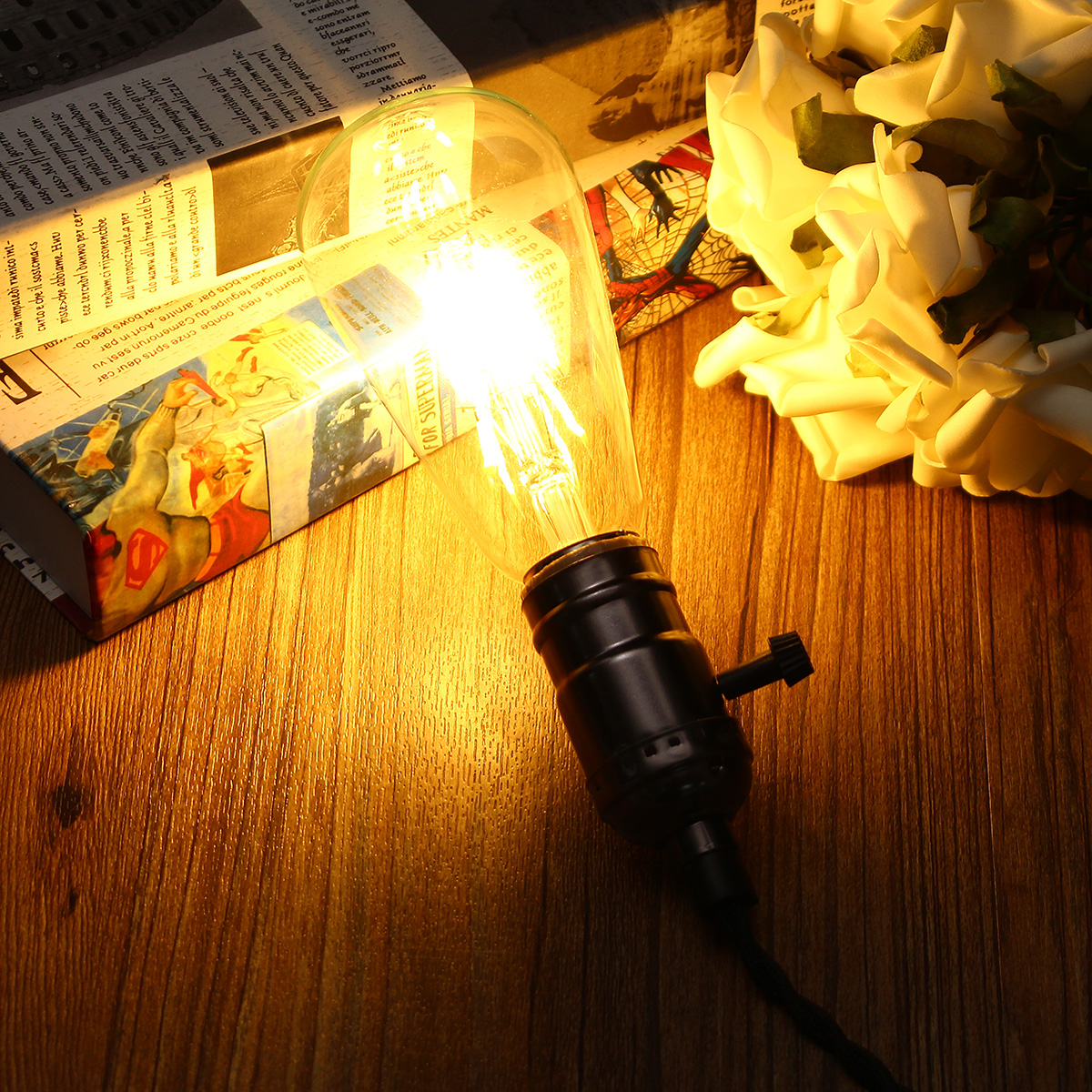 E27-ST64-6W-Clear-Cover-Dimmable-Edison-Retro-Vintage-Filament-COB-LED-Bulb-Light-Lamp-AC110220V-1113823-2