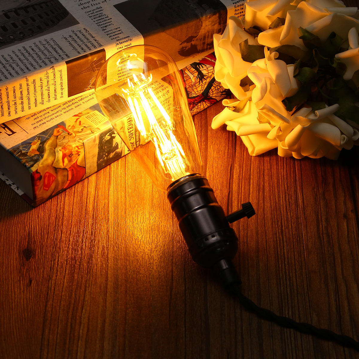 E27-ST64-6W-Golden-Cover-Dimmable-Edison-Retro-Vintage-Filament-COB-LED-Bulb-Light-Lamp-AC110220V-1113827-2