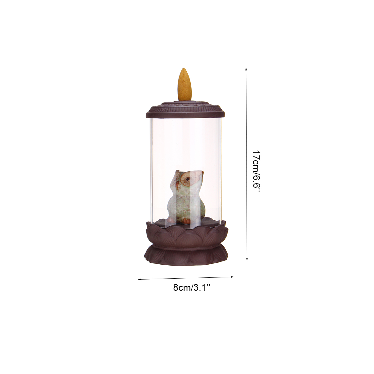 Owl-Ceramic-Backflow-Incense-Burner-Smoke-Cones-Holder-Sticks-Censer-Clay-Decor-1696172-7