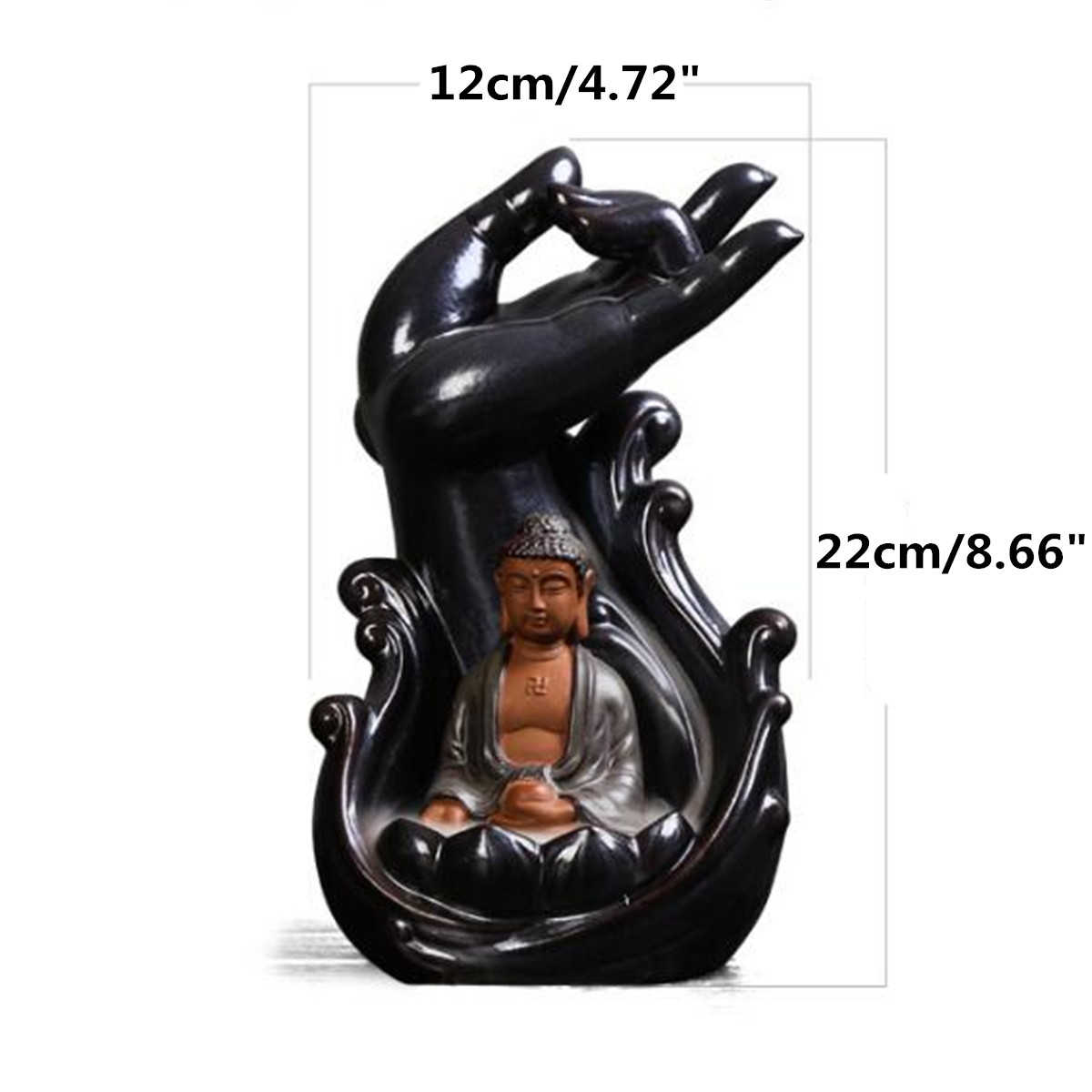 12x22cm-Ceramic-Backflow-Incense-Guanyin-Tathagata-Burner-With-Cones-1436135-7