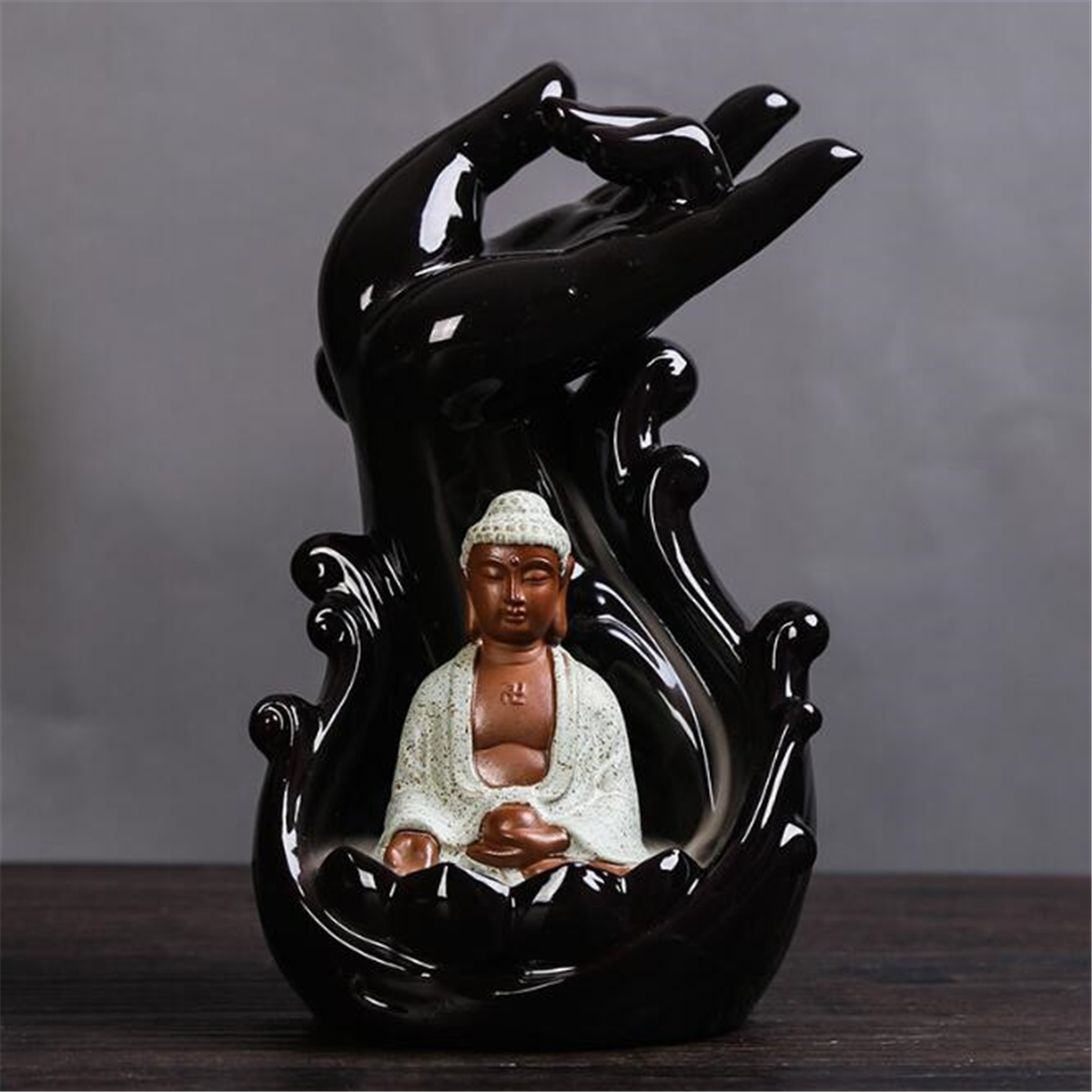 12x22cm-Ceramic-Backflow-Incense-Guanyin-Tathagata-Burner-With-Cones-1436135-10