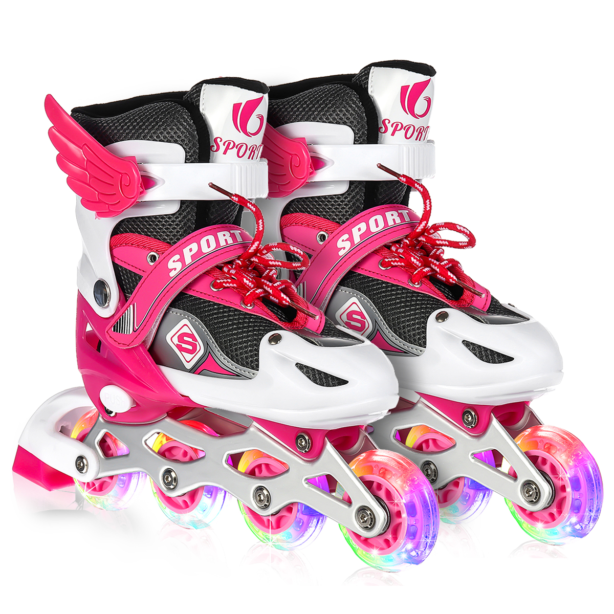 Kids-Inline-Skates-Adjustable-Illuminating-Roller-Skating-Shoes-Sliding-Free-Skating-Sneakers-1859309-8