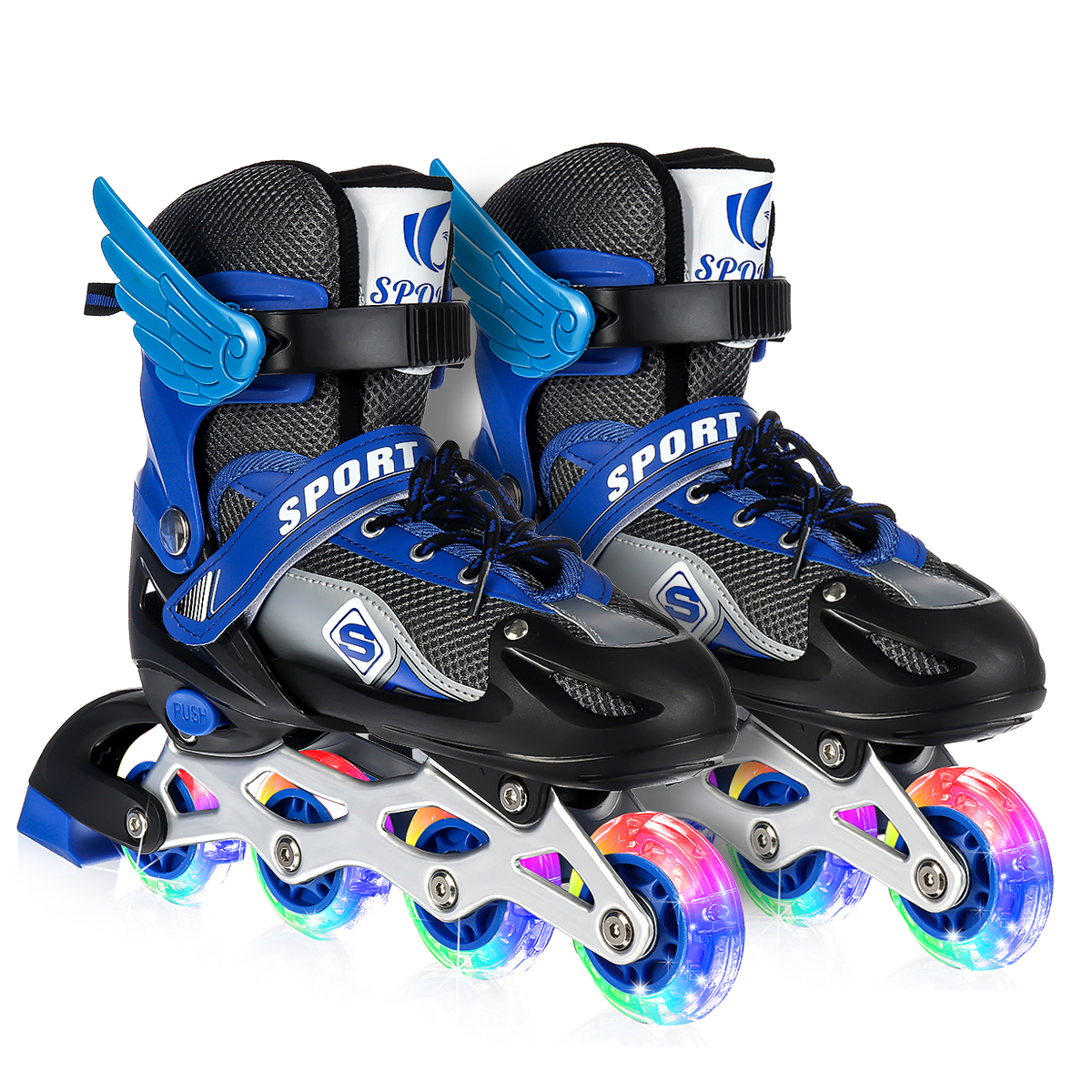 Kids-Inline-Skates-Adjustable-Illuminating-Roller-Skating-Shoes-Sliding-Free-Skating-Sneakers-1859309-9