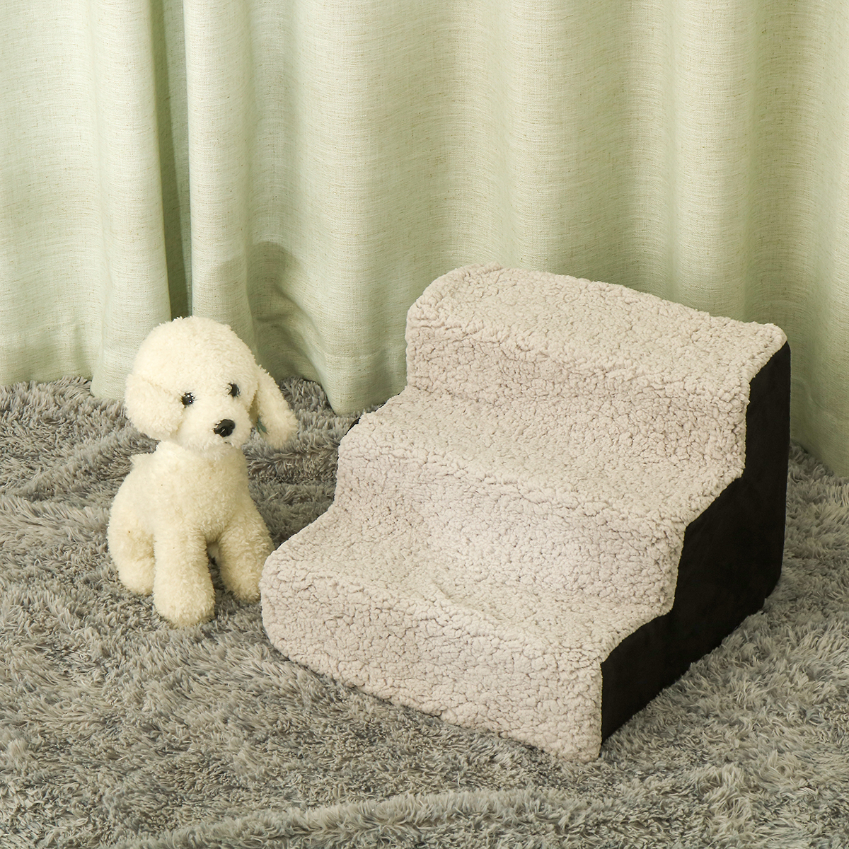 Three-tier-Pet-Ladder-1639CM-Sponge-Steps-for-Little-Dog-BlackBrown-1760173-3