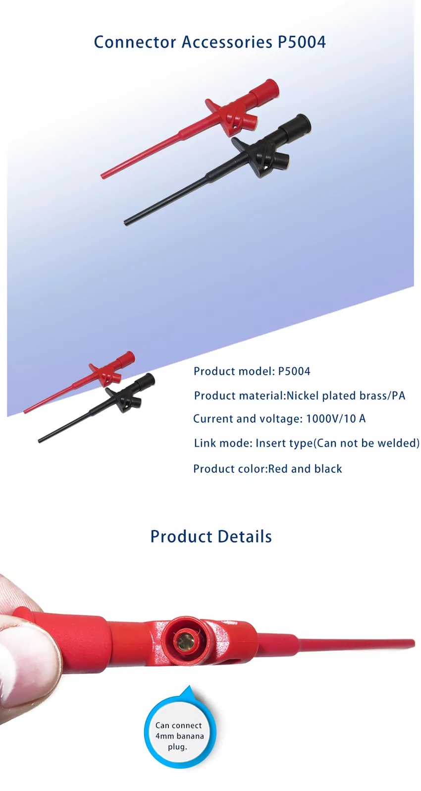 2Pcs-Black-DANIU-P5004-Professional-Insulated-Quick-Test-Hook-Clip-High-Voltage-Flexible-Testing-Pro-1568244-1