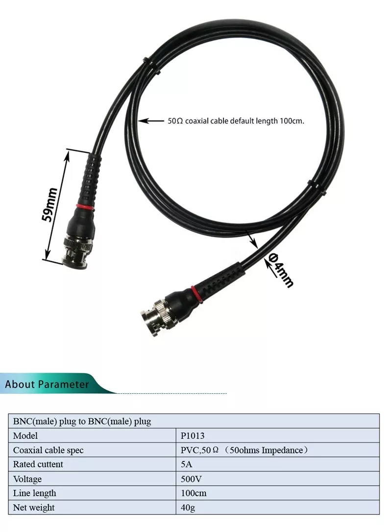 2Pcs-DANIU-P1013-BNC-Q9-Male-Plug-To-BNC-Q9-Male-Plug-Oscilloscope-Test-Probe-Cable-Lead-100CM-1567120-3