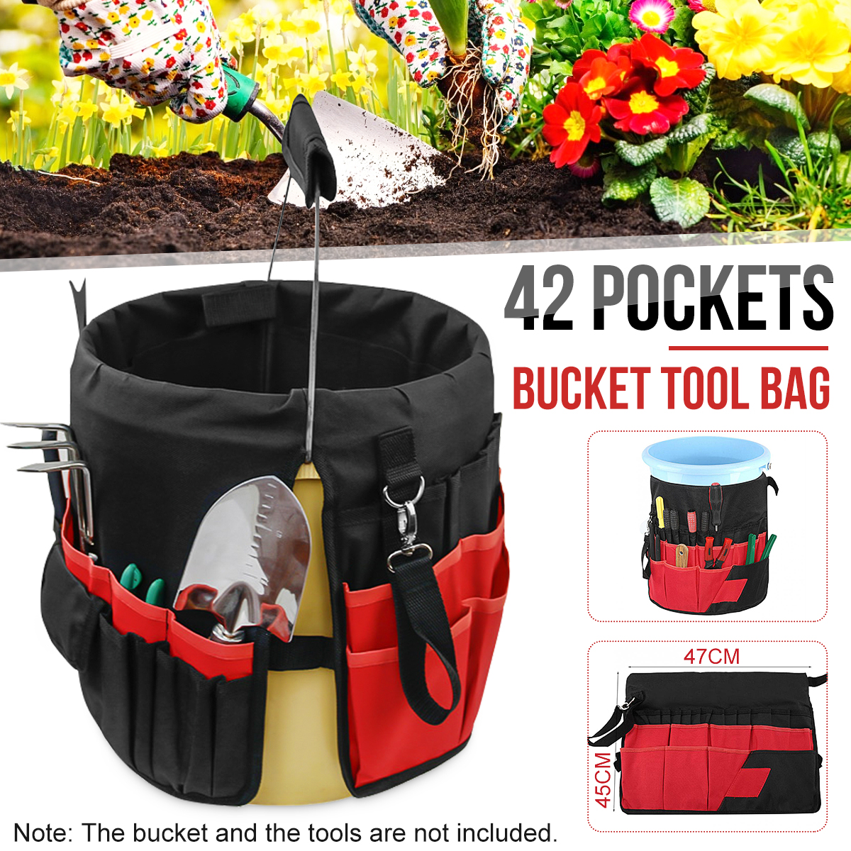 42-Storage-Pockets-Garden-Work-Tool-Bag-For-5-Gallon-Bucket-Organizer-Holder-1680249-1