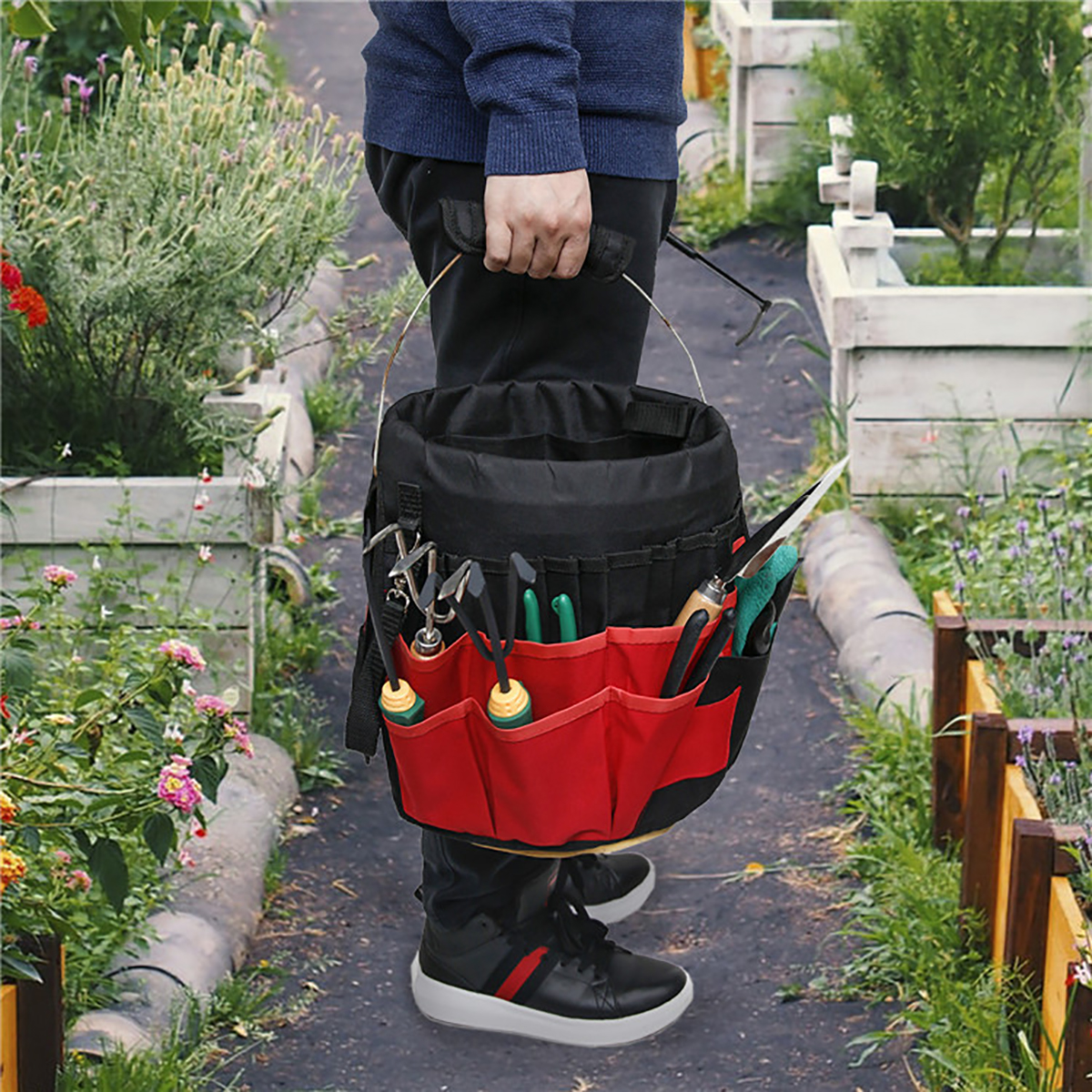 42-Storage-Pockets-Garden-Work-Tool-Bag-For-5-Gallon-Bucket-Organizer-Holder-1680249-2