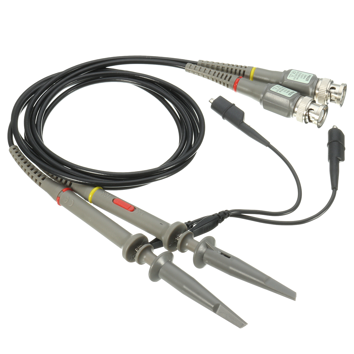 DANIU-2Pcs-Oscilloscope-Probe-BNC-Alligator-Clip-Ground-Lead-Test-Tool-20MHz-1X-10X-1157649-2