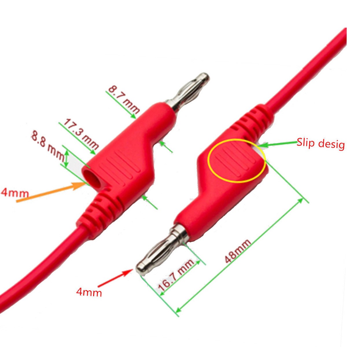 DANIU-4pcs-1M-4mm-Banana-to-Banana-Plug-Soft-Silicone-Test-Cable-Lead-for-Multimeter-4-Colors-1157595-2