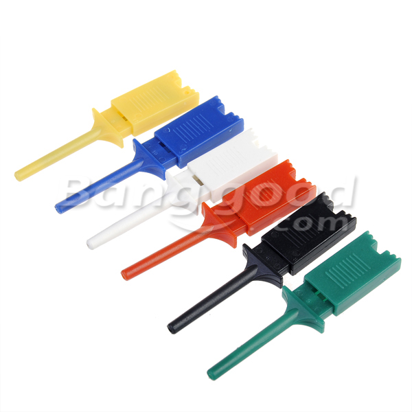 DANIU 6 Colors Small Test Hook Clip Grabber Single Probe 