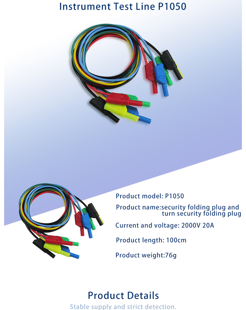 DANIU-P1050-5Pcs-5-Colours-1M-4mm-Banana-to-Banana-Plug-Soft-Silicone-Test-Cable-Lead-for-Multimeter-1136464-1
