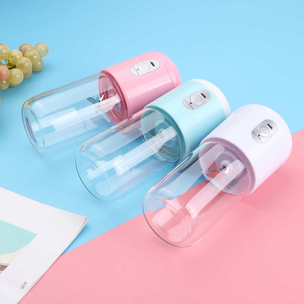 Bakeey-260ml-USB-Rechargeable-Portable-Electric-Juice-Cup-Six-Blade-Mixing-Machine-Smoothies-Baby-Fo-1556515-2
