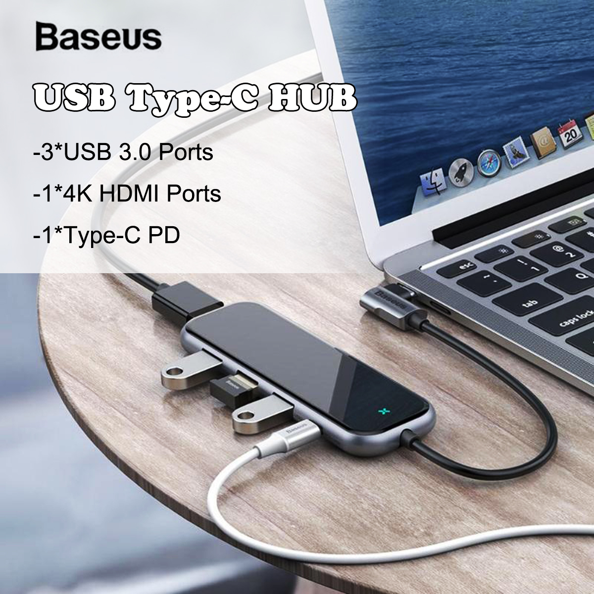 Baseus-USB-C-Type-C-Hub-Adapter-With-3--USB-30-PortsType-C-PD-Charging-Port4K-HD-Display-Interface-1561498-1