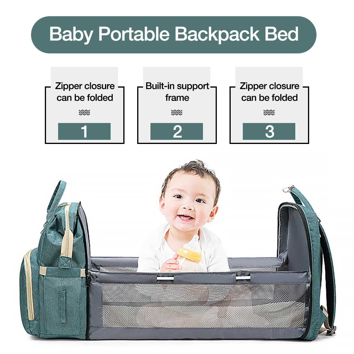 3-IN-1-Baby-Diaper-Bag-With-Baby-Bed-Crib-Foldable-Mummy-Backpack-Stroller-Hand-1960753-4