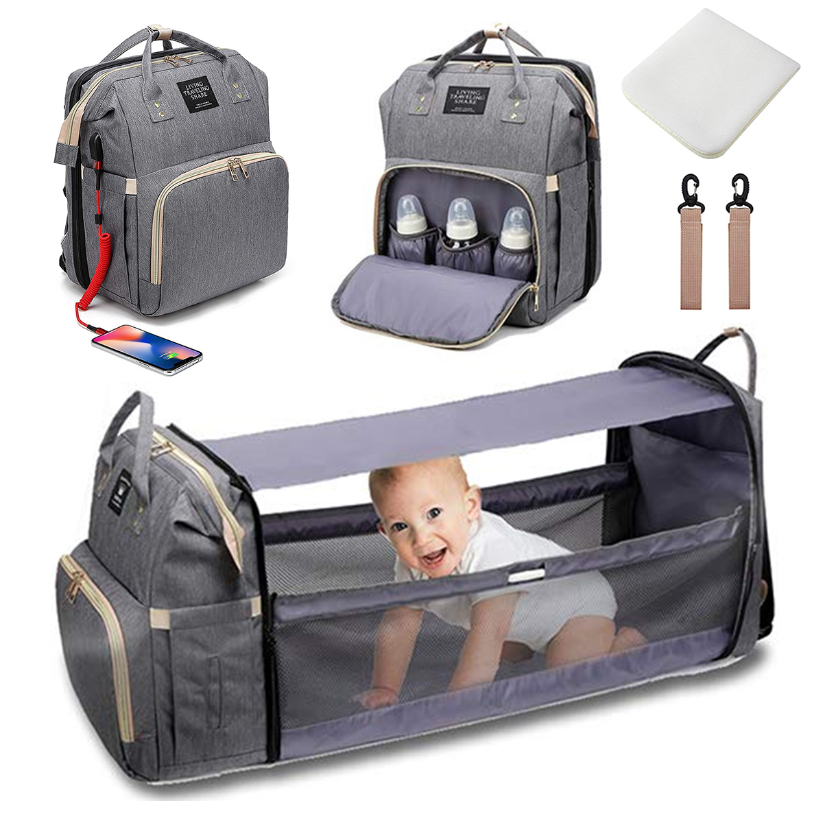 3-IN-1-Diaper-Bag-Backpack-Large-Capacity-Waterproof-Baby-Bag-Large-Multi-Pocket-Portable-Baby-Bag-1926368-3