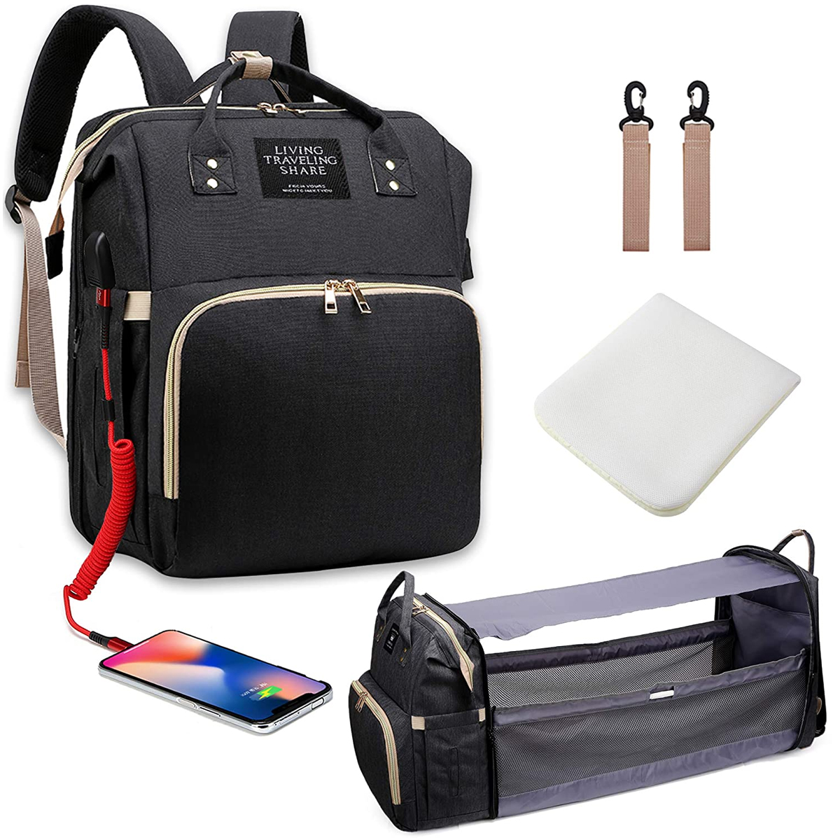 3-IN-1-Diaper-Bag-Backpack-Large-Capacity-Waterproof-Baby-Bag-Large-Multi-Pocket-Portable-Baby-Bag-1926368-7