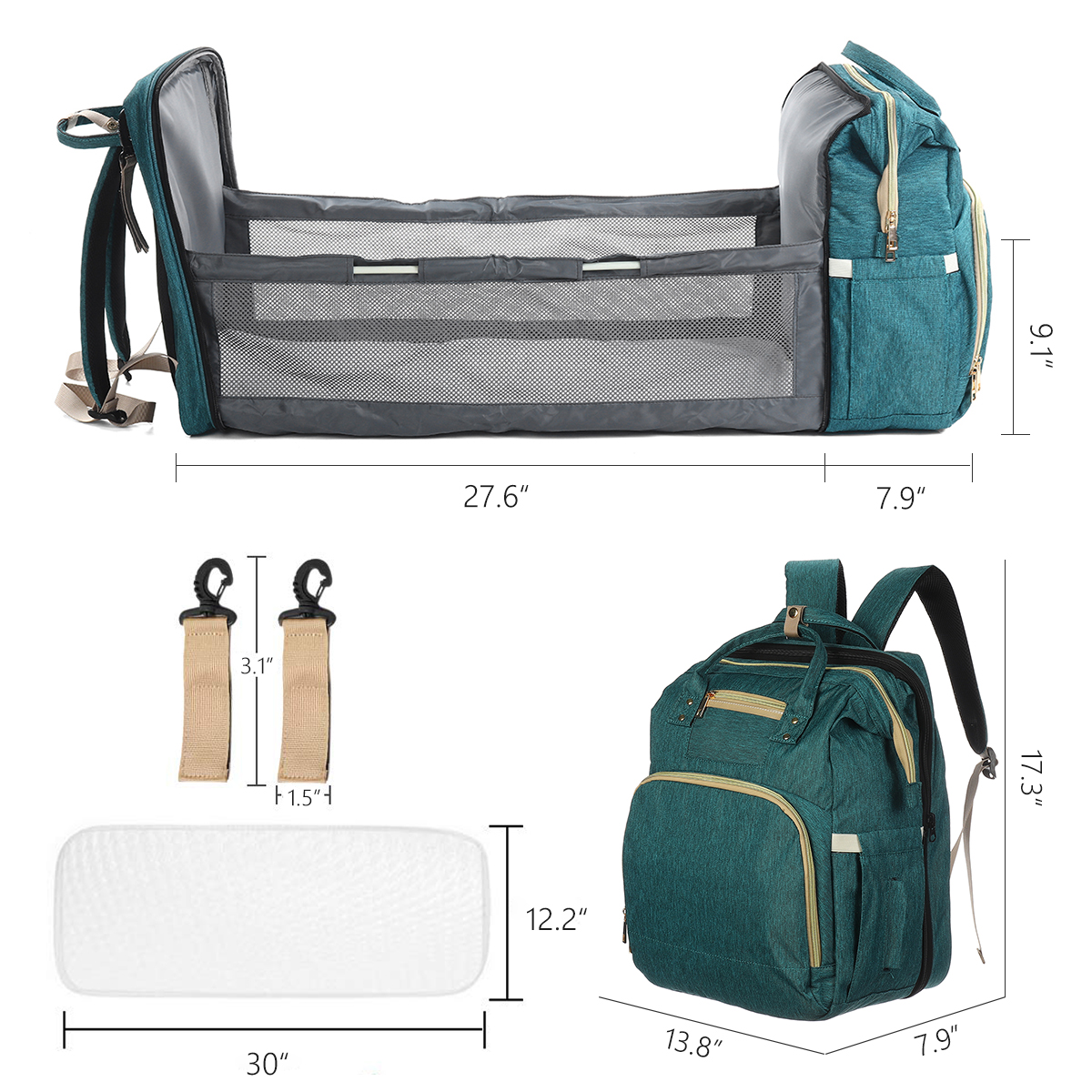 Multifunctional-Folding-Diaper-Bag-Waterproof-Baby-Sleep-Infant-Bed-Changing-Station-Outdoor-Travel--1810331-5