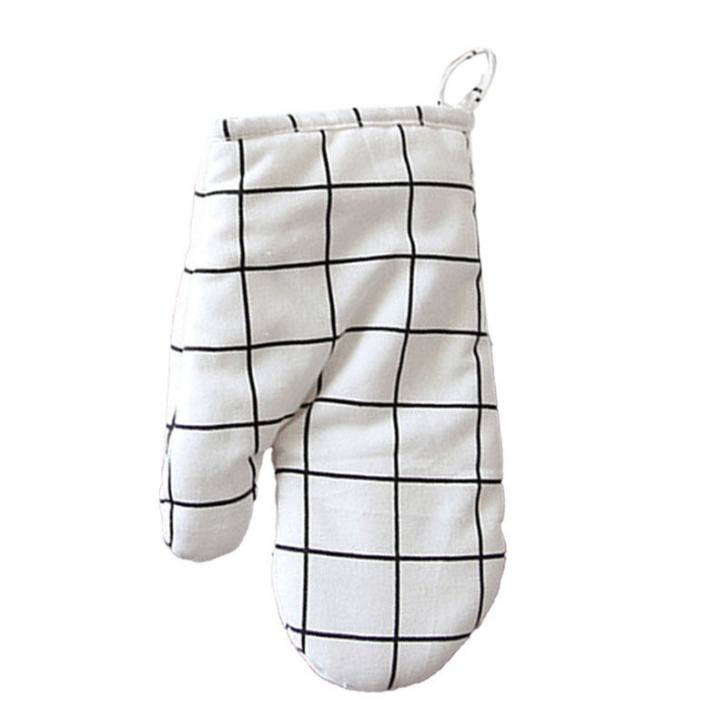 1PC-Kitchen-Heat-Resistant-Cloth-Mitt-Plaid-Pattern-Printed-Baking-Oven-Insulation-Anti-scald-Glove-1319222-4