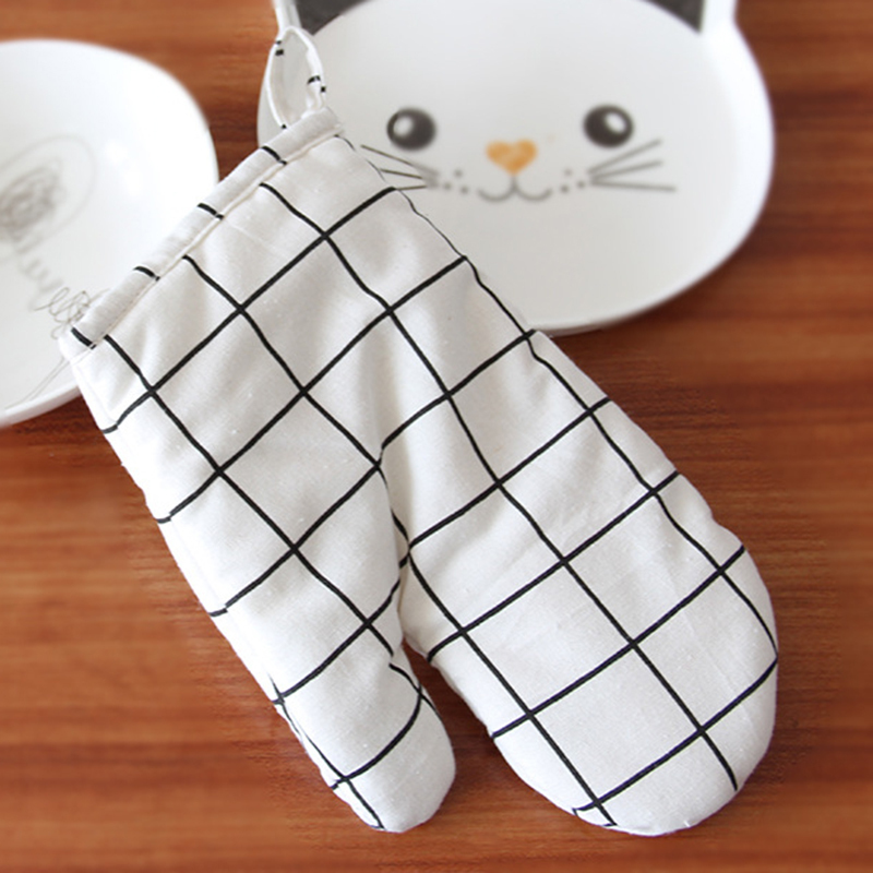 1PC-Kitchen-Heat-Resistant-Cloth-Mitt-Plaid-Pattern-Printed-Baking-Oven-Insulation-Anti-scald-Glove-1319222-8