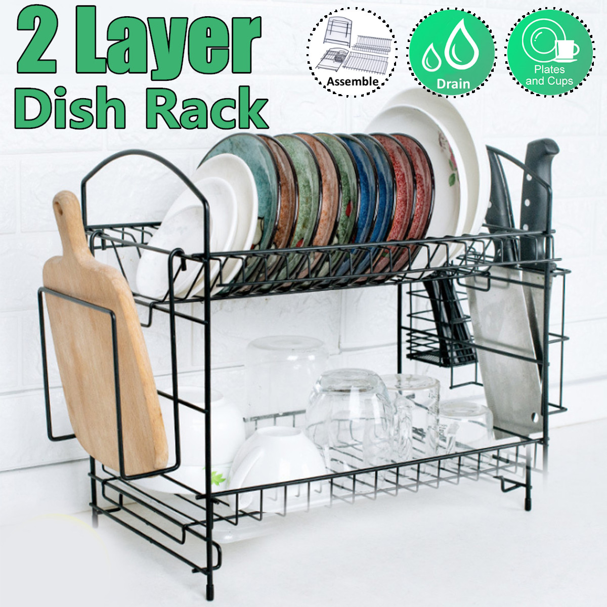2-Layer-Dish-Drainer-Cutlery-Shelf-Drying-Holder-Rack-Drip-Tray-Kitchen-Storage-1596864-1
