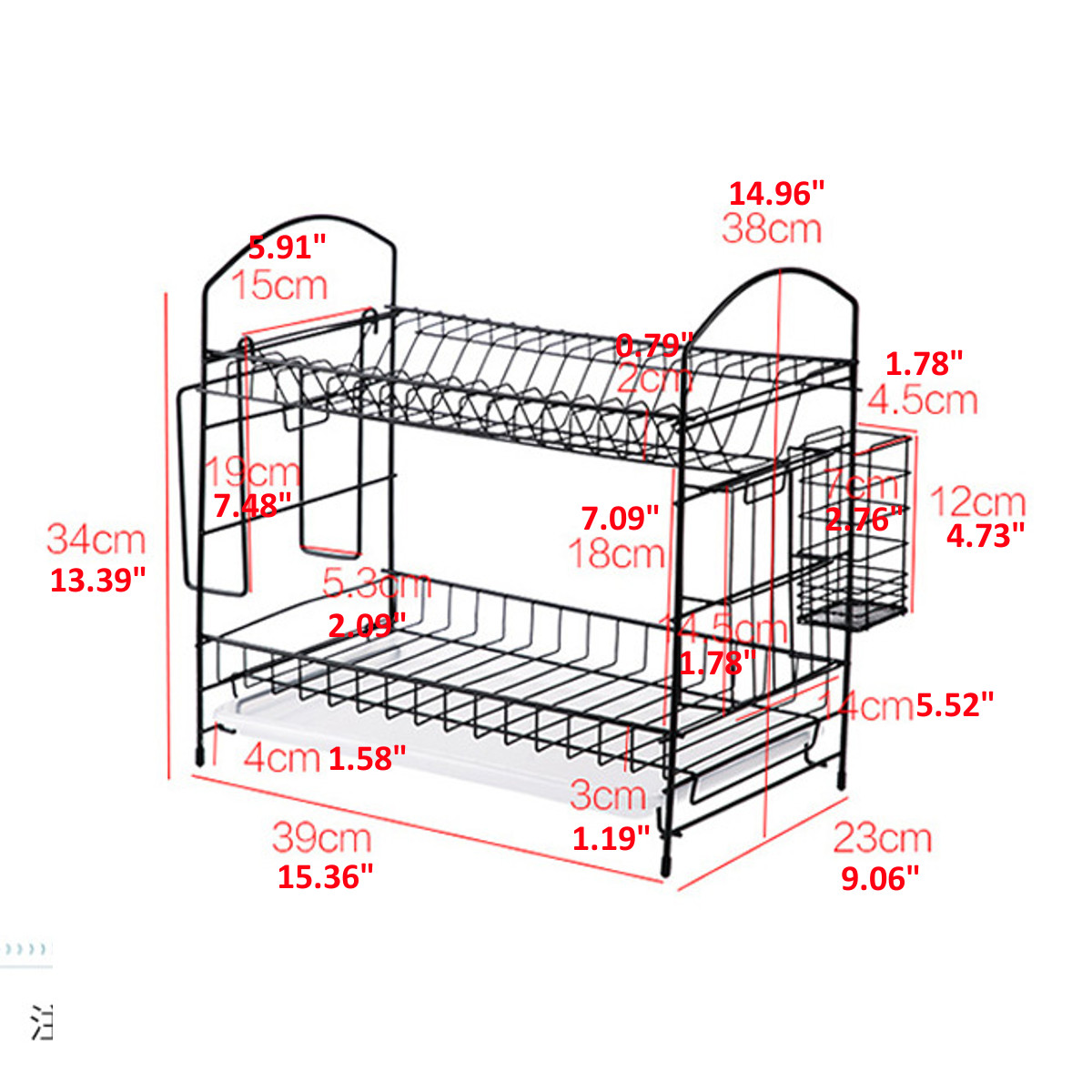 2-Layer-Dish-Drainer-Cutlery-Shelf-Drying-Holder-Rack-Drip-Tray-Kitchen-Storage-1596864-2