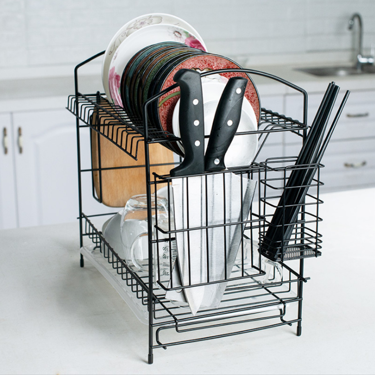 2-Layer-Dish-Drainer-Cutlery-Shelf-Drying-Holder-Rack-Drip-Tray-Kitchen-Storage-1596864-8