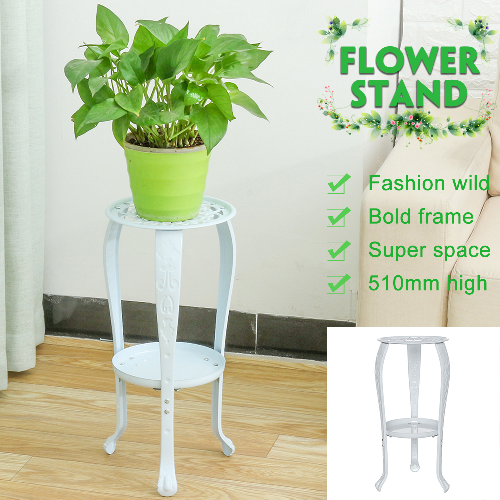 2-Tier-Plant-Stand-Ceramic-Planter-Pot-Succulent-Flower-Iron-Rack-Holder-1694881-1