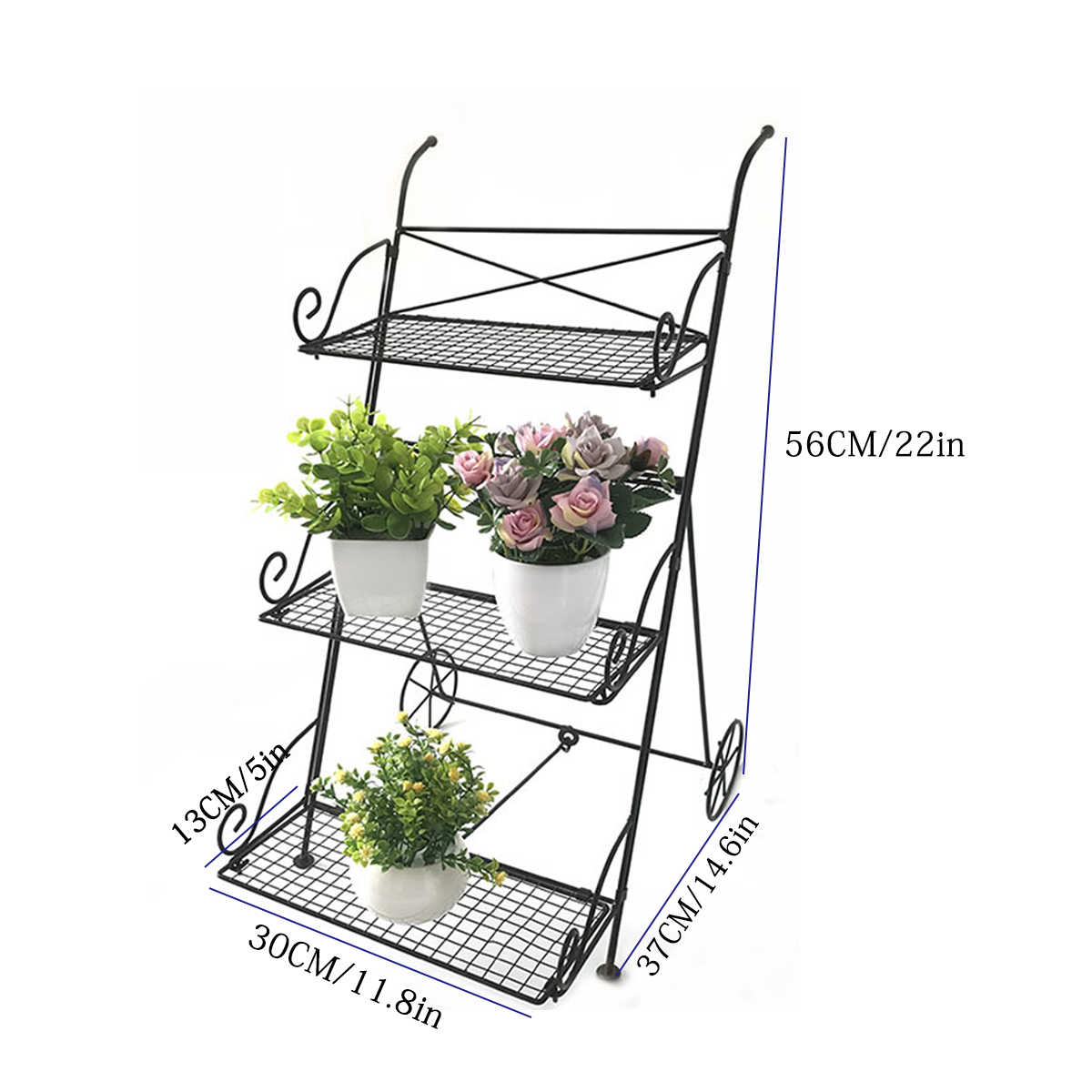 3-Tier-Garden-Cart-Metal-Shelf-Stand-Plant-Flower-Rack-Storage-Indoor-Outdoor-1692062-4
