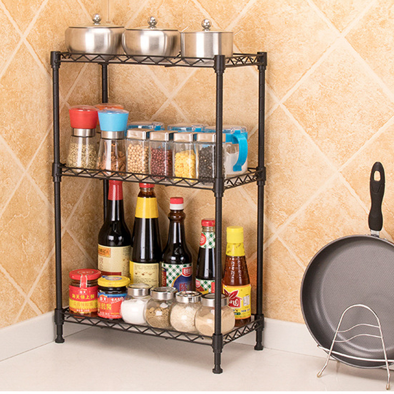 3-Tier-Multi-Function-Storage-Cart-Shelf-Rack-Organizer-Adjustable-with-4-Hooks-1683310-4