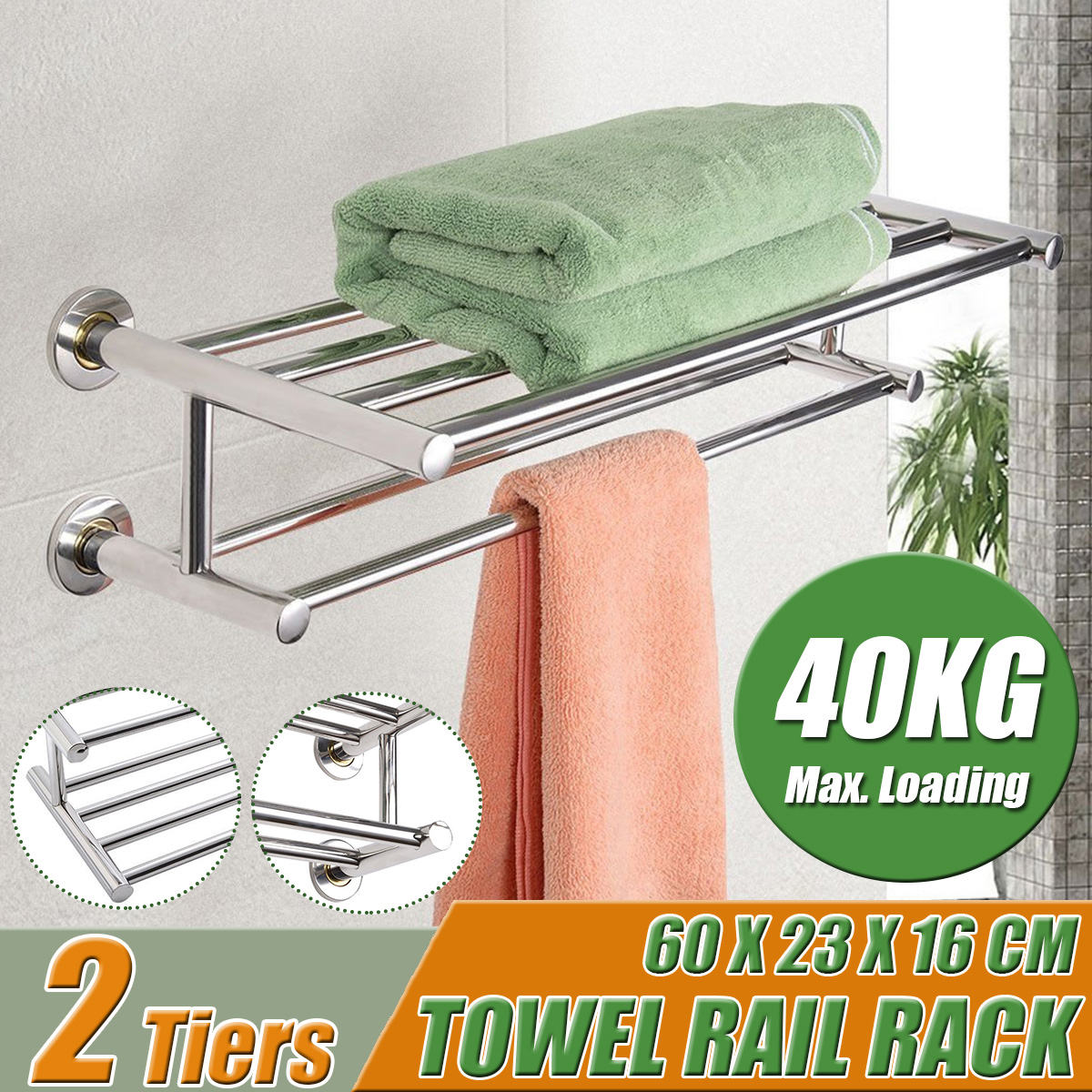 304-Stainless-Steel-Double-Tiers-Towel-Rail-Rack-Shelf-Wall-Mounted-Bathroom-1776590-1
