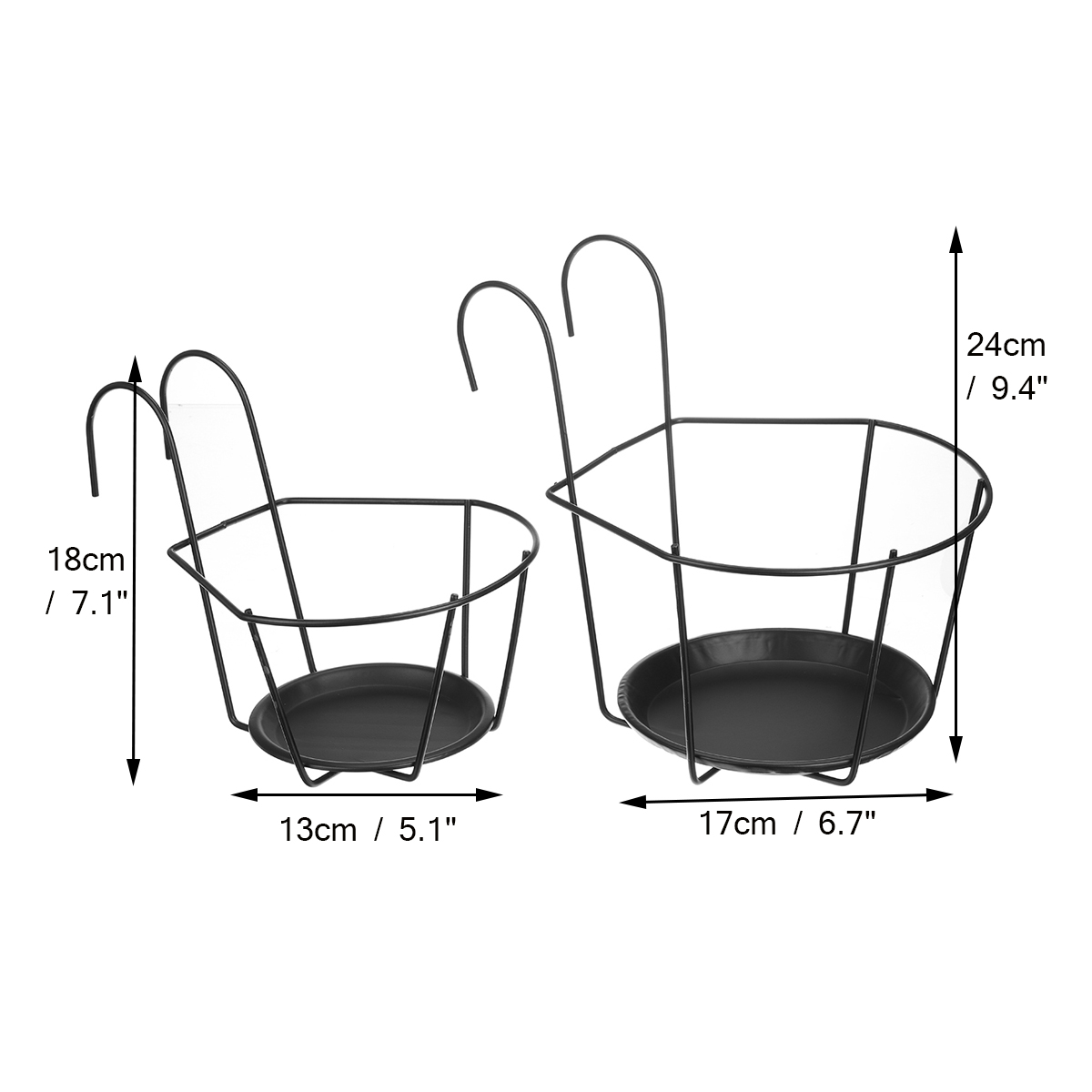 3PCS-Metal-Flower-Holder-Stand-Hanging-Pot-Basket-Plant-Garden-Wall-Storage-Rack-1738286-3