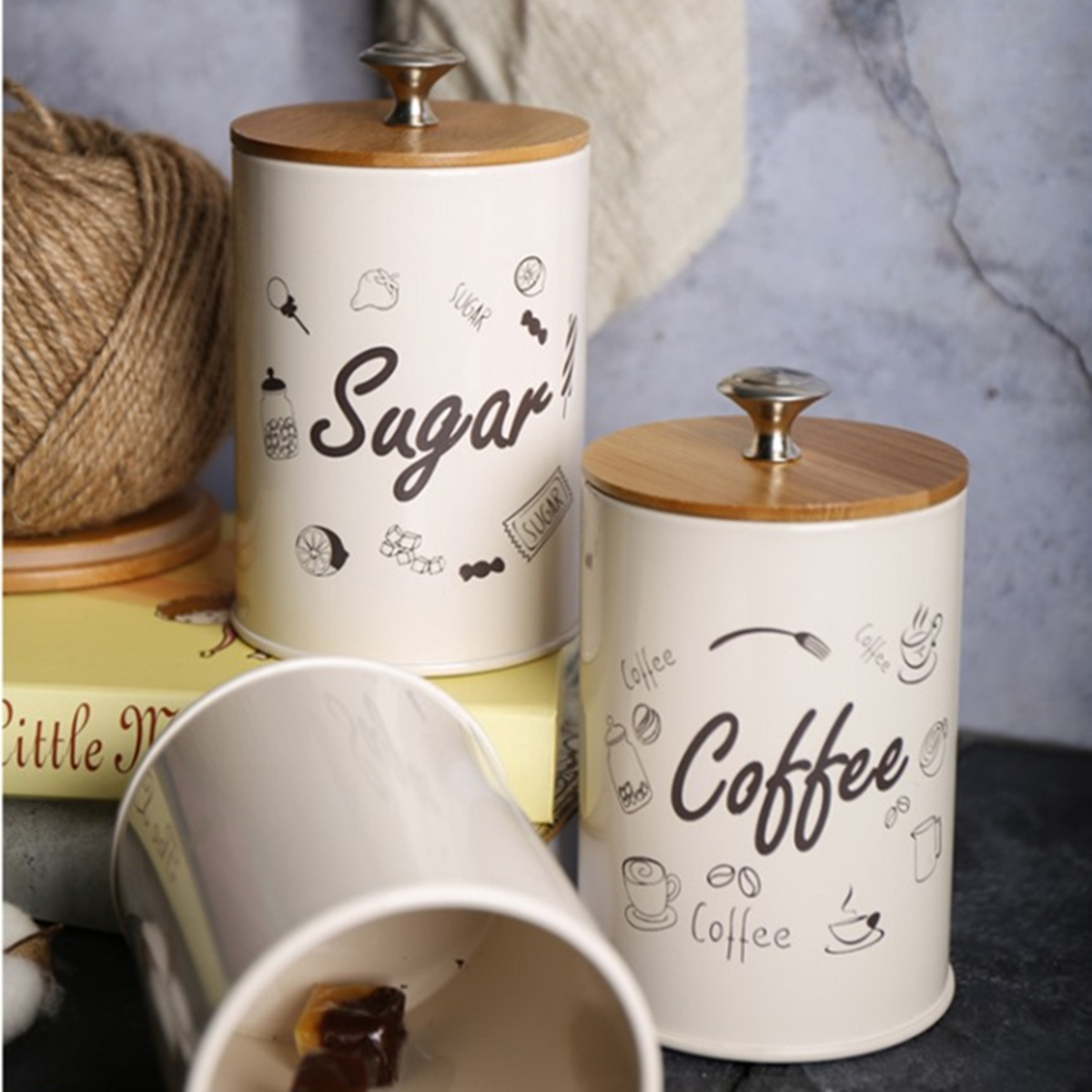 3PCS-Retro-Tea-Coffee-Sugar-Kitchen-Storage-Container-Canisters-Jars-Pots-Tins-1378929-3