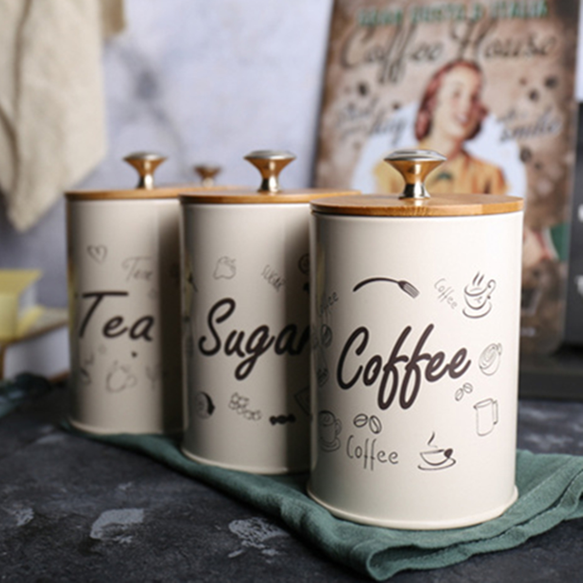 3PCS-Retro-Tea-Coffee-Sugar-Kitchen-Storage-Container-Canisters-Jars-Pots-Tins-1378929-5