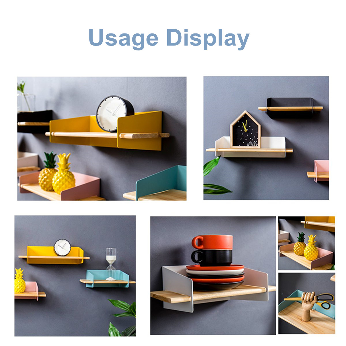 5-Color-20CM-Floating-Wall-Mounted-Shelf-Hanging-Holder-Storage-Iron-Wood-Display-Bookshelf-Bracket-1384376-9