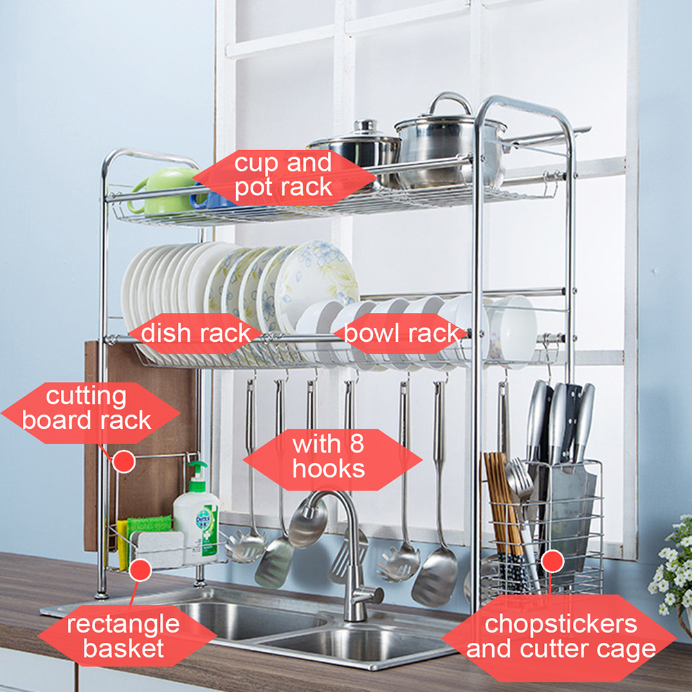 64748494cm-Stainless-Steel-Rack-Shelf-Double-Layers-Storage-for-Kitchen-Dishes-Arrangement-1669533-2