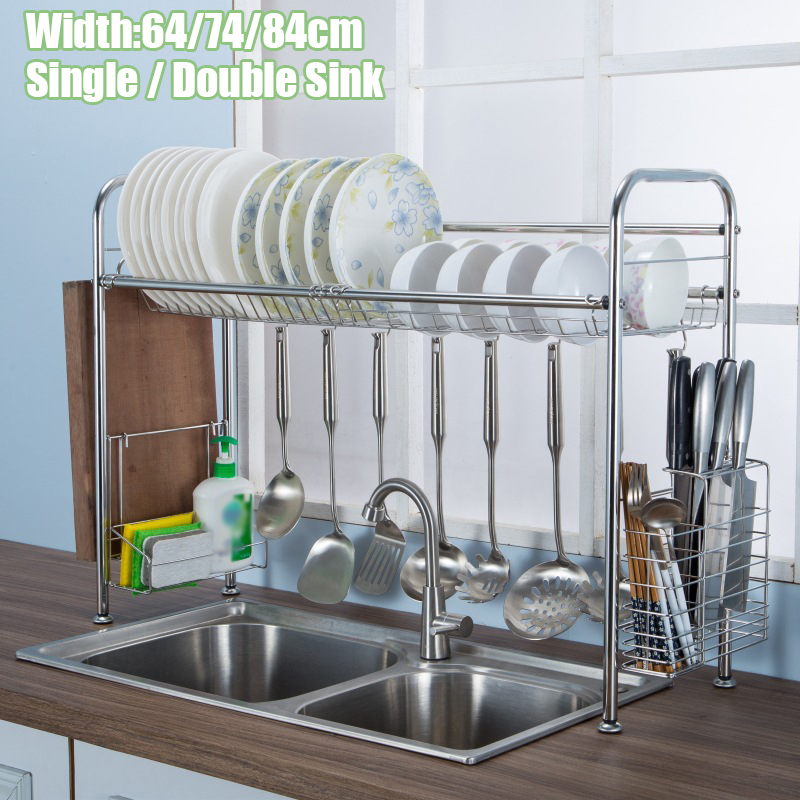 647484cm-Double-Layer-Stainless-Steel-Rack-Shelf-Storage-for-Kitchen-Dishes-Arrangement-1671407-1