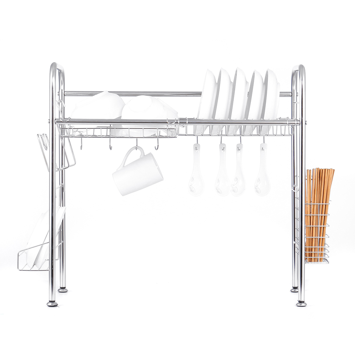 647484cm-Double-Layer-Stainless-Steel-Rack-Shelf-Storage-for-Kitchen-Dishes-Arrangement-1671407-4