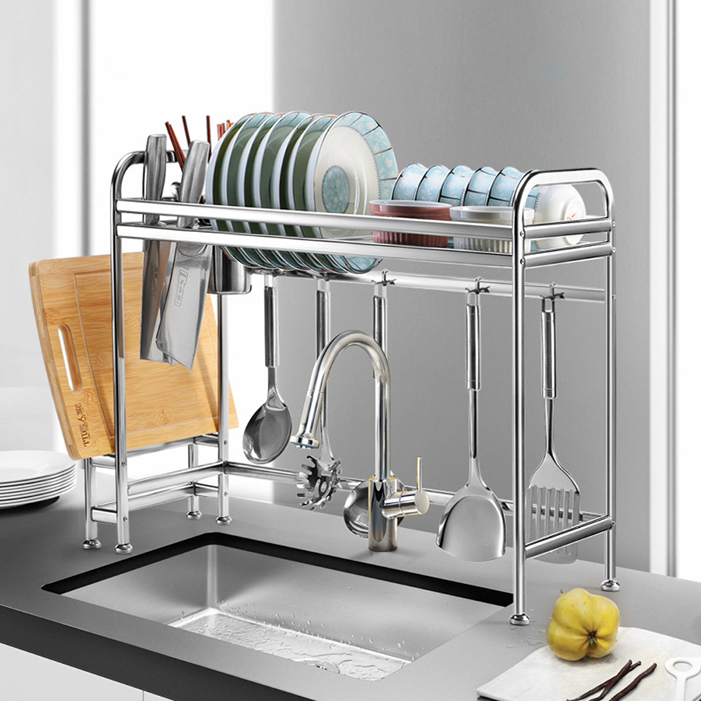 66cm91cm-Stainless-Steel-Over-Sink-Dish-Drying-Rack-Storage-Multifunctional-Arrangement-for-Kitchen--1806324-6