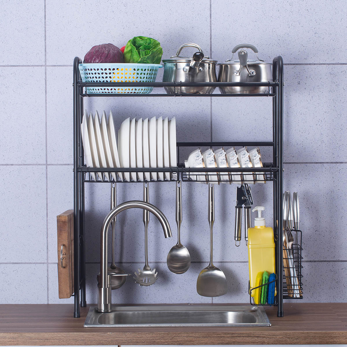 Double-Layer-Shelf-Dish-Stainless-Holder-Steel-Sink-Drain-Rack-Kitchen-Cutlery-Drying-Drainer-Kitche-1566519-1