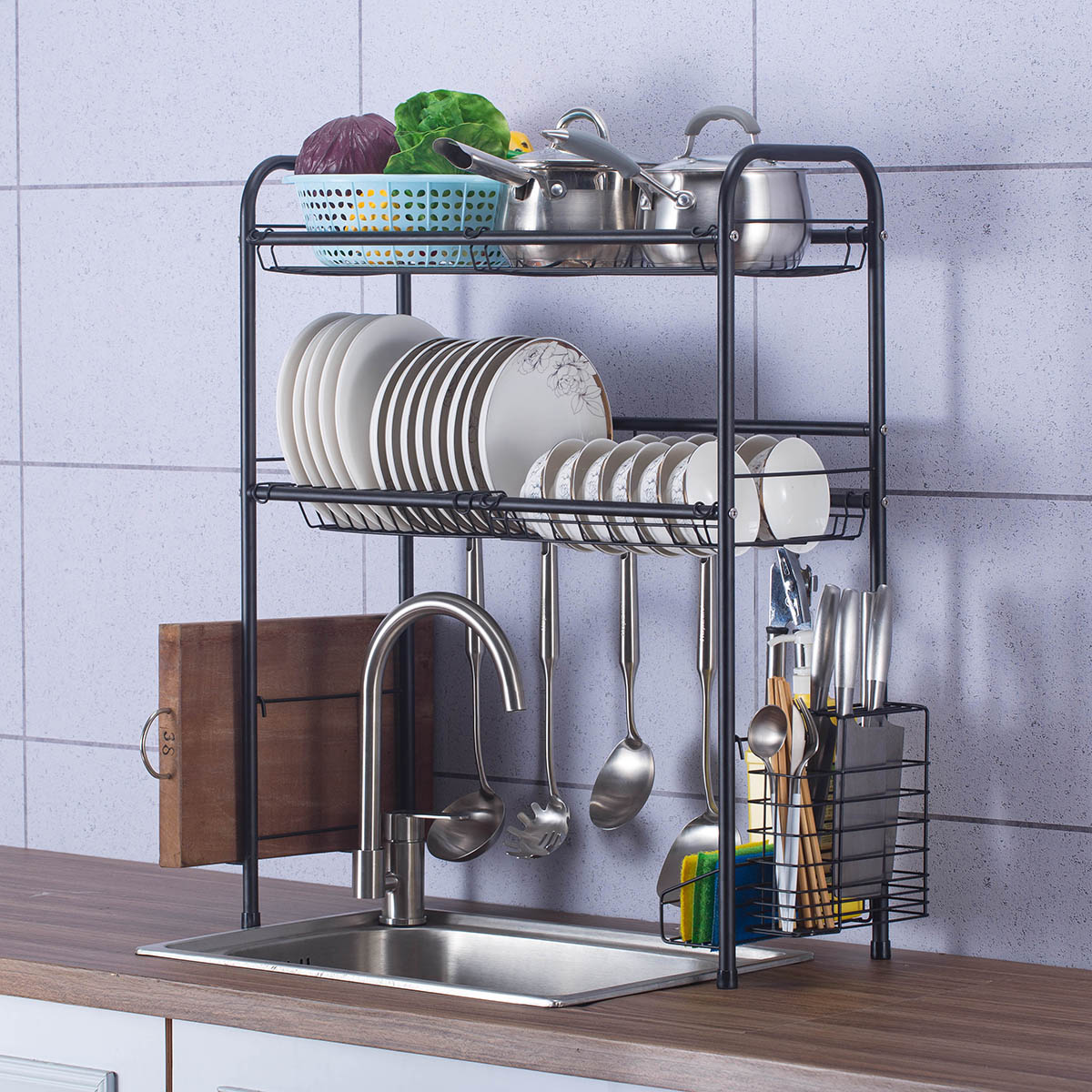 Double-Layer-Shelf-Dish-Stainless-Holder-Steel-Sink-Drain-Rack-Kitchen-Cutlery-Drying-Drainer-Kitche-1566519-2