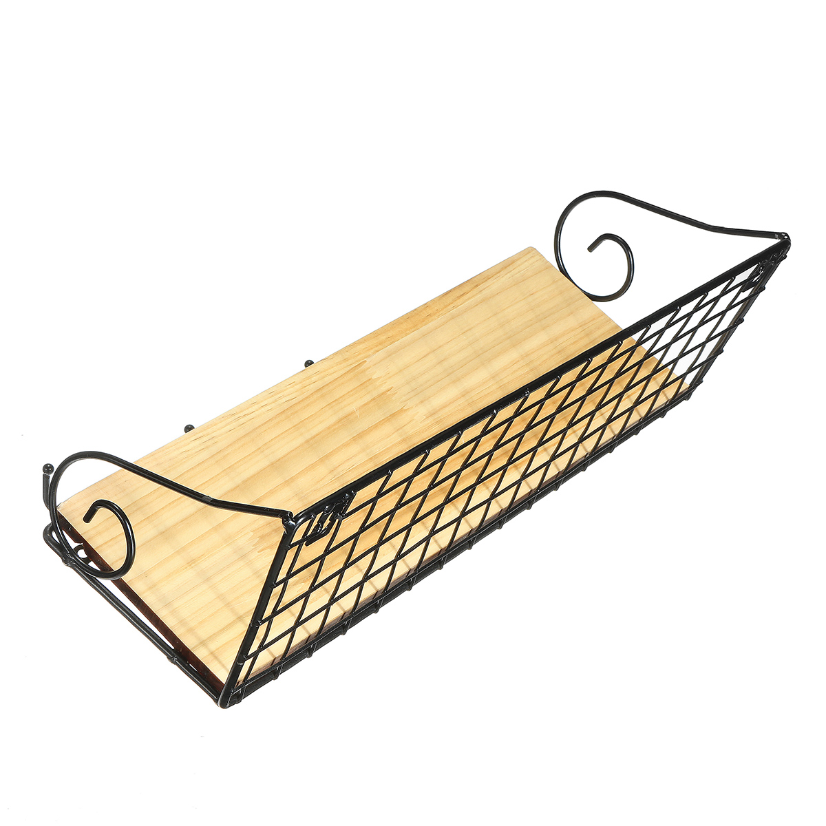 Hanging-Wall-Mounted-Rack-Storage-Organizer-Wood-Home-Display-Storage-Baskets-w-Iron-Hook-1517311-5