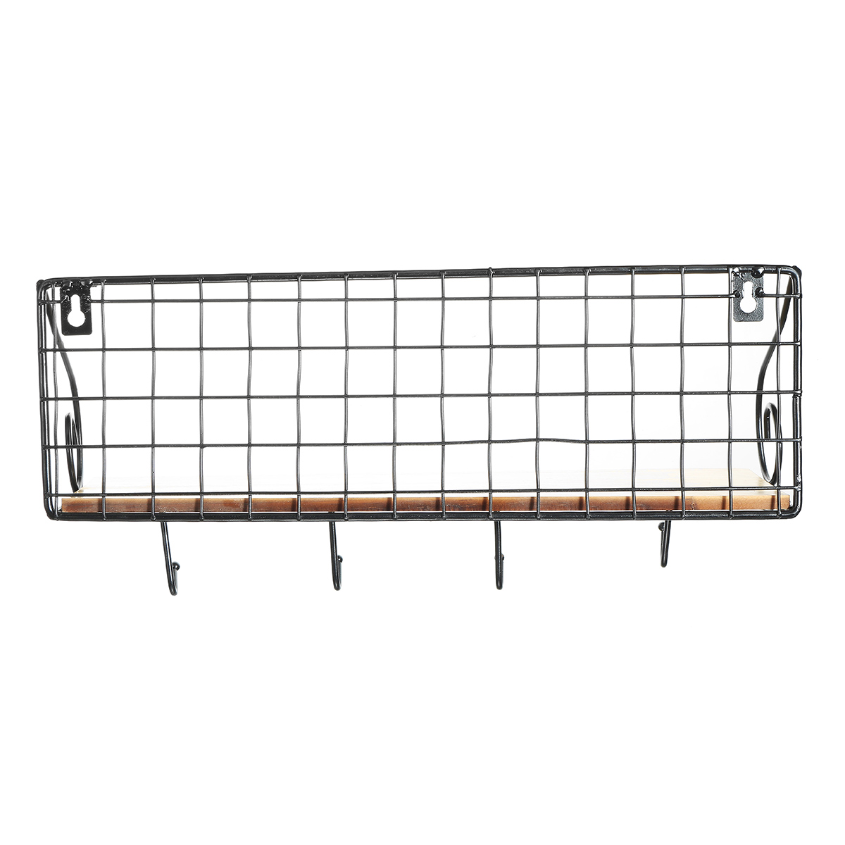 Hanging-Wall-Mounted-Rack-Storage-Organizer-Wood-Home-Display-Storage-Baskets-w-Iron-Hook-1517311-6